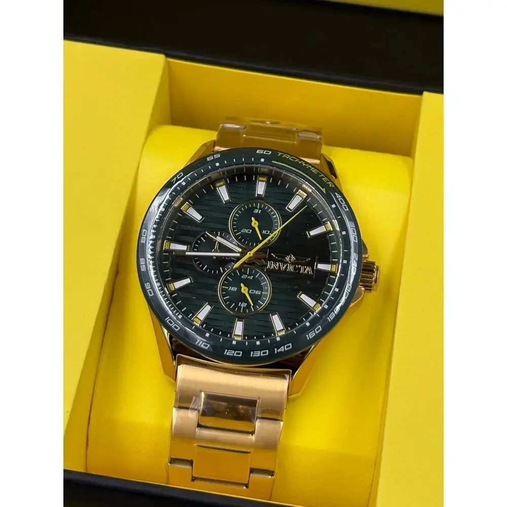 Invicta Racing Men’s Watch 44mm Gold New in Box